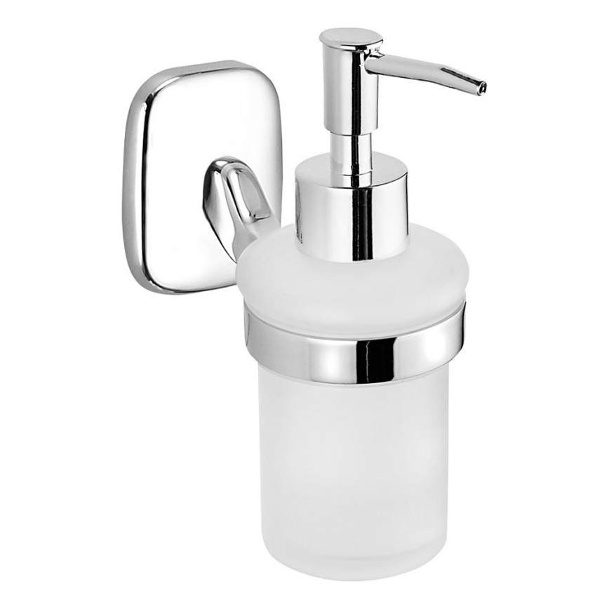 Aqualine - Zidni dozator sapuna RUMBA 160 ml mlečno Staklo/sjajni krom