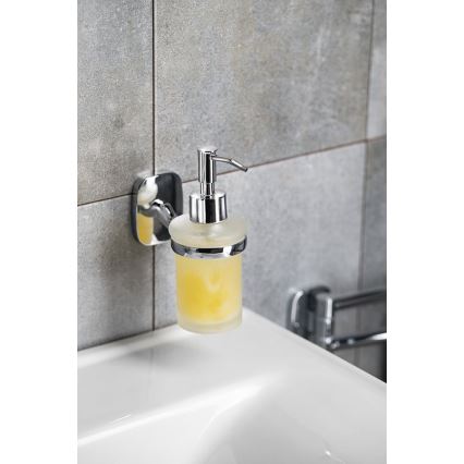 Aqualine - Zidni dozator sapuna RUMBA 160 ml mlečno Staklo/sjajni krom