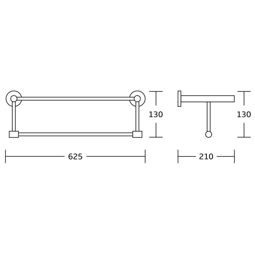 Aqualine - Zidni držač peškira SAMBA 21x62,5 cm crna