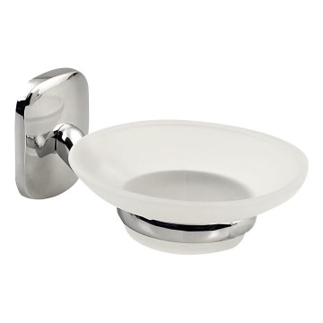 Aqualine - Zidni držač sapuna RUMBA mlečno staklo/sjajni hrom