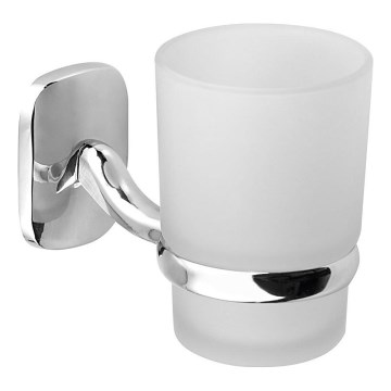 Aqualine - Zidni držač za četkice za zube RUMBA matirano staklo/sjajni hrom