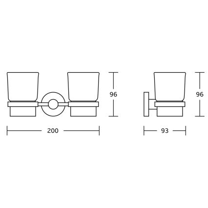 Aqualine - Zidni držač za četkice za zube SAMBA, matirano staklo/sjajni hrom