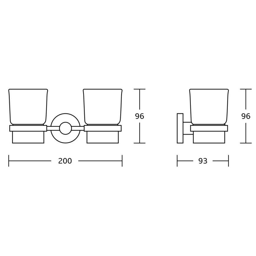 Aqualine - Zidni držač za četkice za zube SAMBA, matirano staklo/sjajni hrom