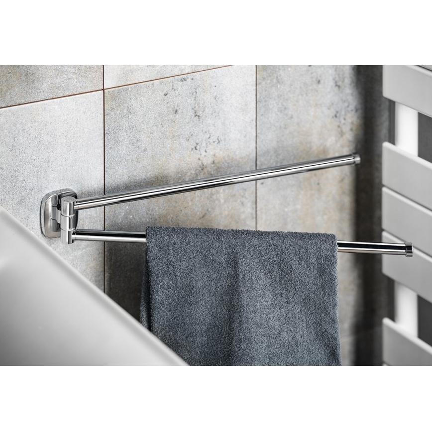Aqualine - Zidni okretni držač peškira RUMBA 45 cm sjajni krom