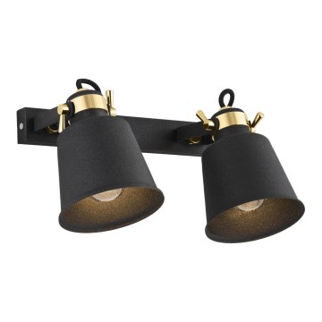 Argon 0876 - Zidna r. lampa KONGO 2xE27/15W/230V crni
