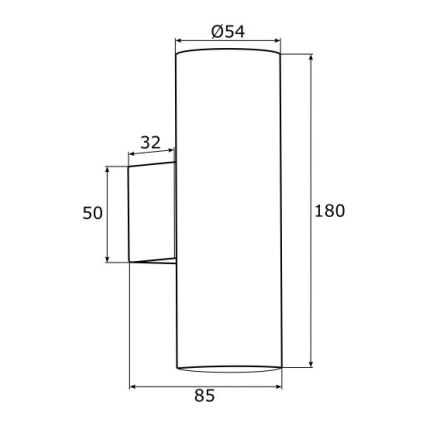 Argon 0909 - Zidna lampa MITOS 2xGU10/5W/230V crni