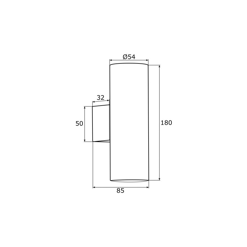 Argon 0909 - Zidna lampa MITOS 2xGU10/5W/230V crni