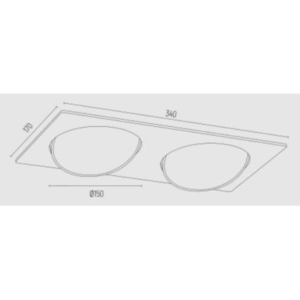 Argon 1046 - Ugradbena lampa OLIMP 2xGU10-AR111/12W/230V bela