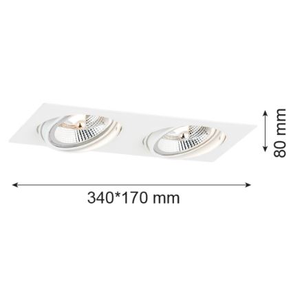 Argon 1046 - Ugradbena lampa OLIMP 2xGU10-AR111/12W/230V bela