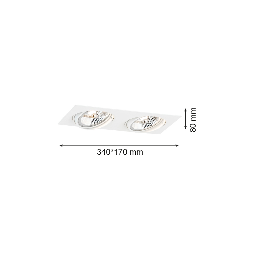 Argon 1046 - Ugradbena lampa OLIMP 2xGU10-AR111/12W/230V bela