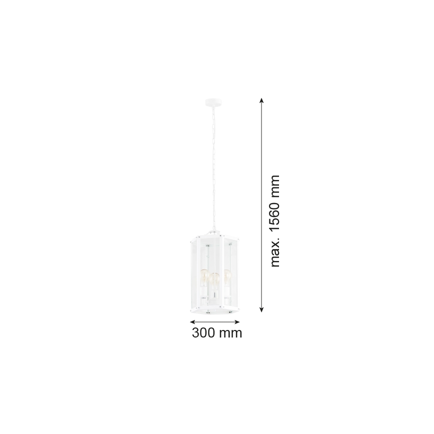 Argon 1251 - Luster na lancu BODRUM 3xE27/15W/230V bela