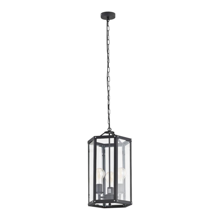 Argon 1253 - Luster na lancu BODRUM 3xE27/15W/230V crni