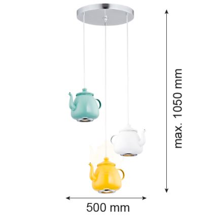 Argon 1326 - Viseća lampa JAMAJKA 3xGU10/50W/230V