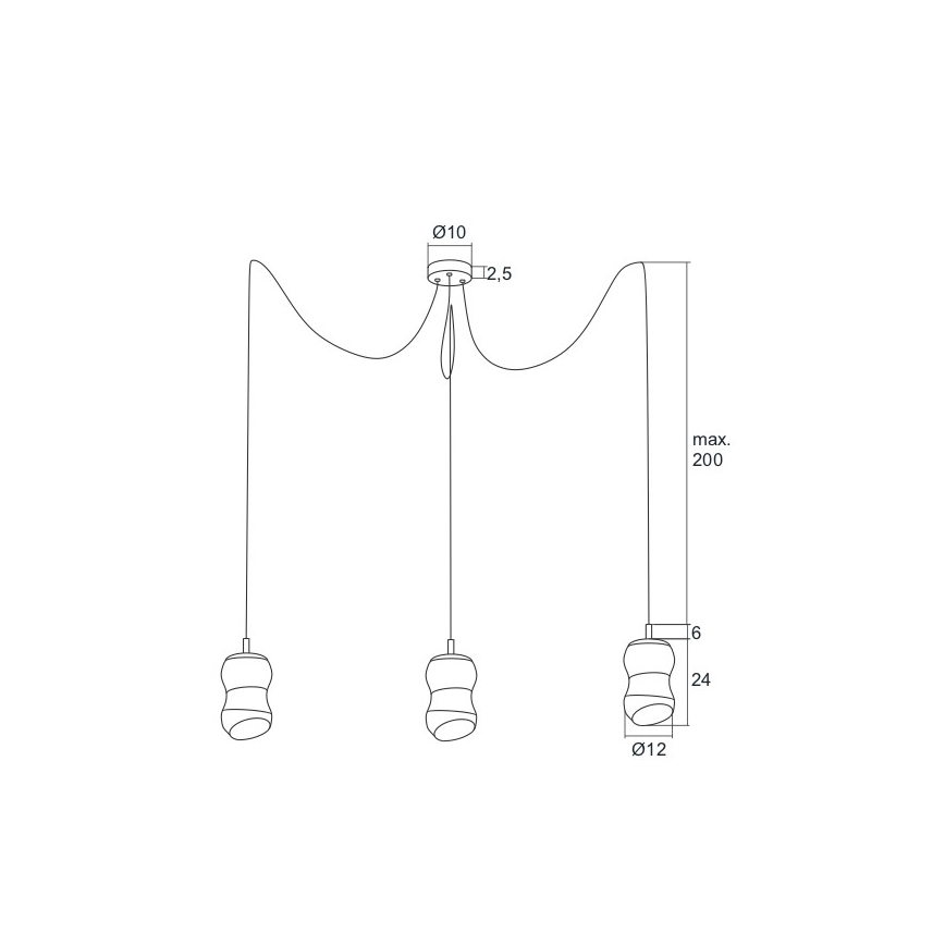 Argon 1357 - LED luster na sajli GARDA 3xLED/5W/230V