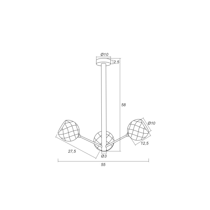Argon 1358 - LED Viseći luster BELLUNO 3xLED/5W/230V