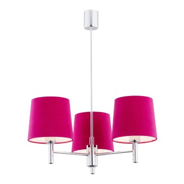 Argon 1382 - Viseći luster BOLZANO 3xE27/15W/230V roze/sjajni krom