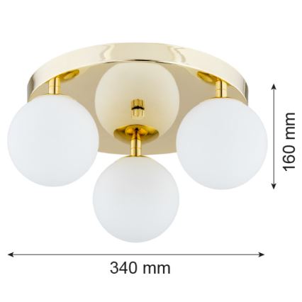 Argon 1413 - Plafonjera za kup. FLAVIO 3xE14/7W/230V IP44