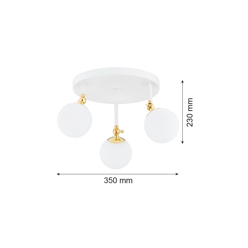 Argon 1434 - Nadgradni luster za kupatilo LATINA 3xE14/7W/230V IP44 bela/zlatni