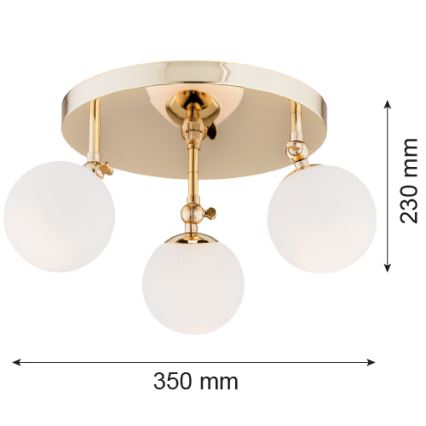 Argon 1435 - Kupatilo attached luster LATINA 3xE14/40W/230V IP44