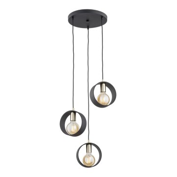 Argon 1449 - Luster na sajli AMADORA 3xE27/15W/230V crni