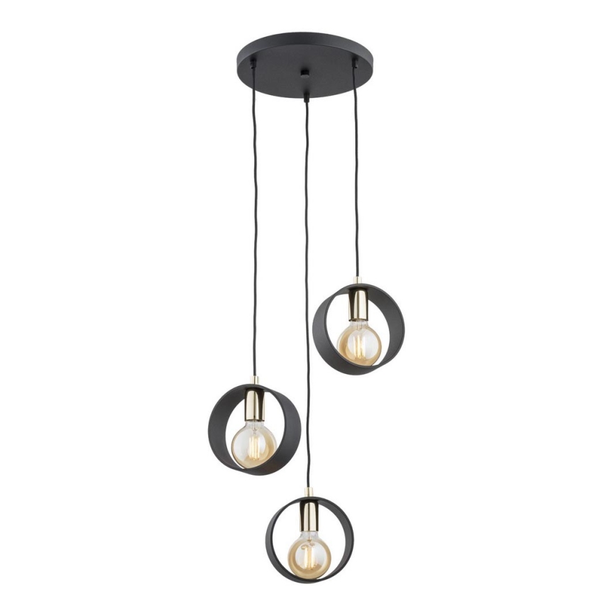 Argon 1449 - Luster na sajli AMADORA 3xE27/15W/230V crni