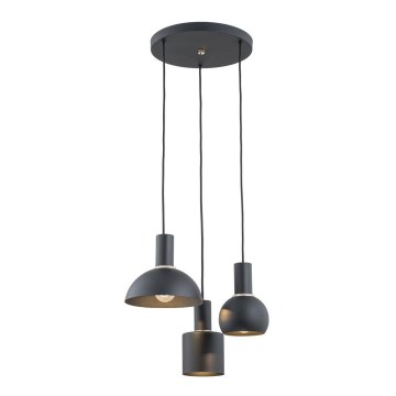 Argon 1472 - Luster na sajli SINES 3xE27/15W/230V crni
