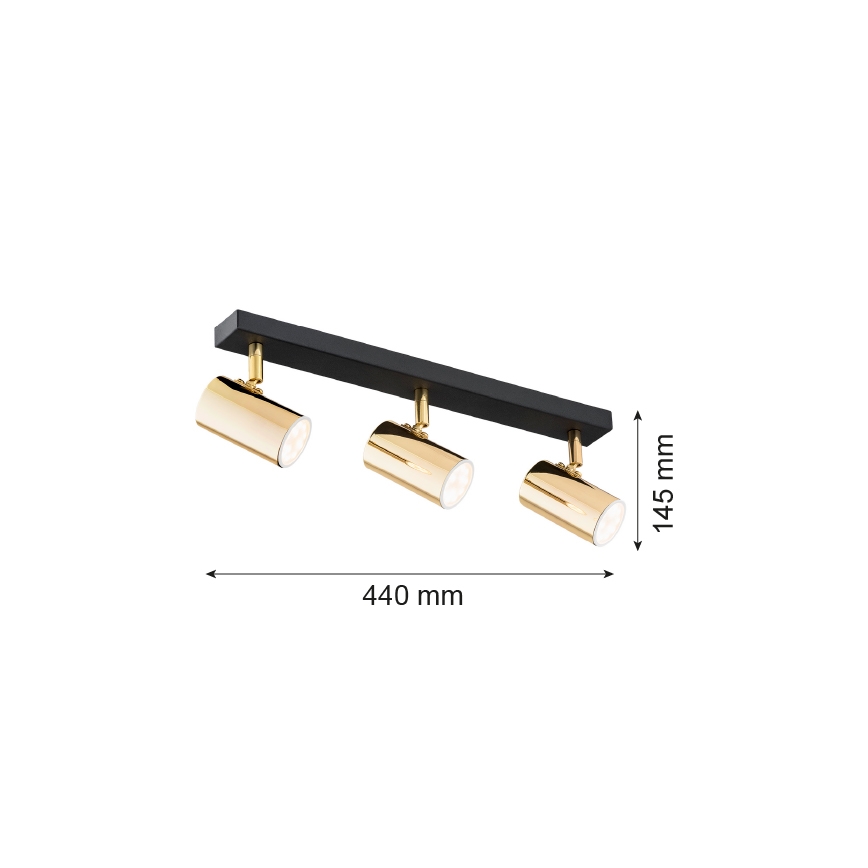 Argon 1474 - Reflektor LAGOS 3xGU10/5W/230V mesing/crni