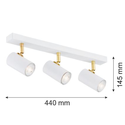 Argon 1475 - Spot svetiljka LAGOS 3xGU10/5W/230V bela/zlatna