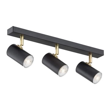 Argon 1476 - Spot svetiljka LAGOS 3xGU10/5W/230V crna/mesing