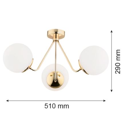 Argon 1481 - nadgradni luster TOMAR 3xE27/15W/230V mesing