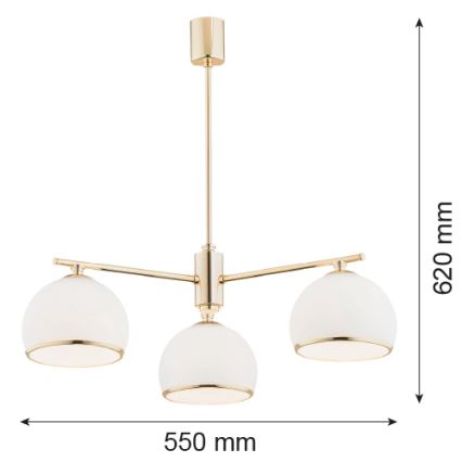 Argon 1488 - Viseći luster MARBELLA 3xE27/15W/230V mesing