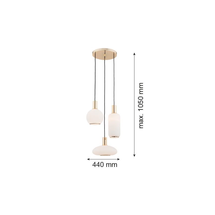 Argon 1489 - Luster na sajli SAGUNTO 3xE27/15W/230V mesing