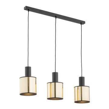 Argon 1490 - Luster na sajli HERMAN 3xE27/15W/230V mesing/crni