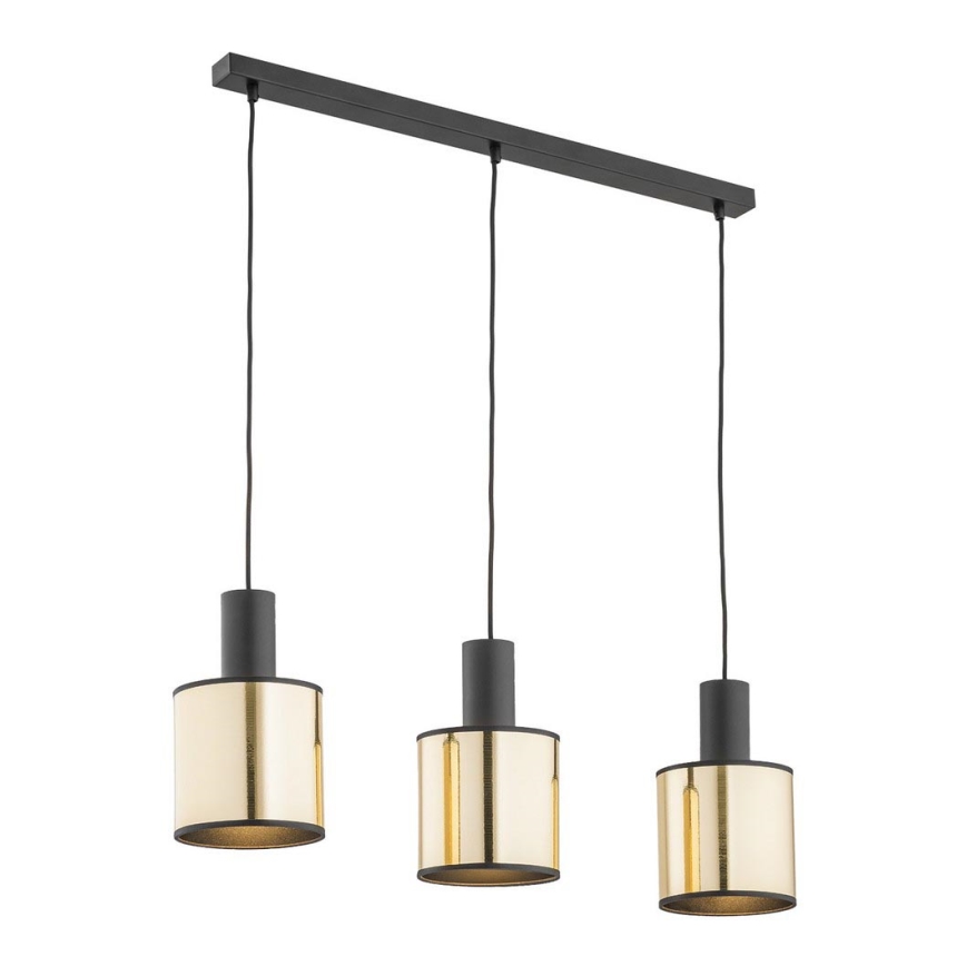 Argon 1490 - Luster na sajli HERMAN 3xE27/15W/230V mesing/crni