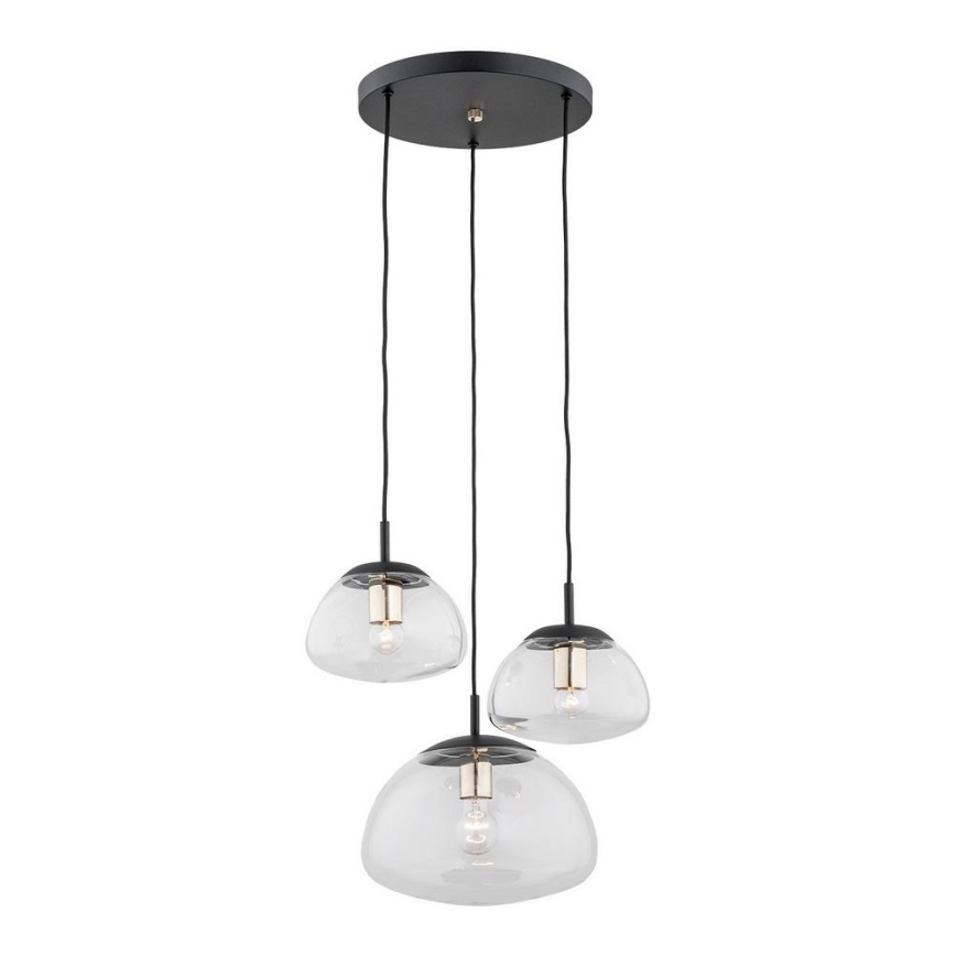 Argon 1492 - Luster na sajli TRINI 3xE27/15W/230V crni