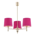 Argon 1498 - Viseći luster PONTE 3xE27/15W/230V roze/mesing