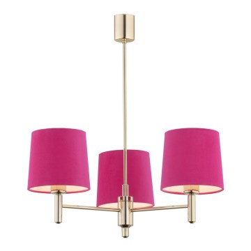 Argon 1498 - Viseći luster PONTE 3xE27/15W/230V roze/mesing