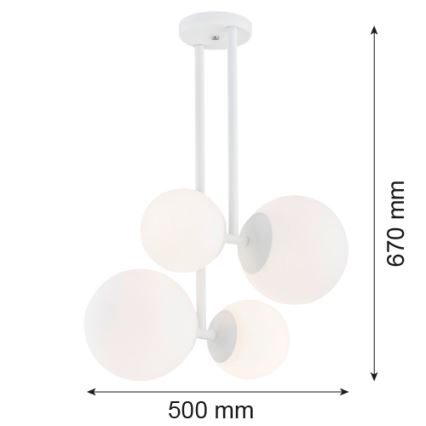 Argon 1644 - Viseći luster ASPEN 4xE27/15W/230V bela