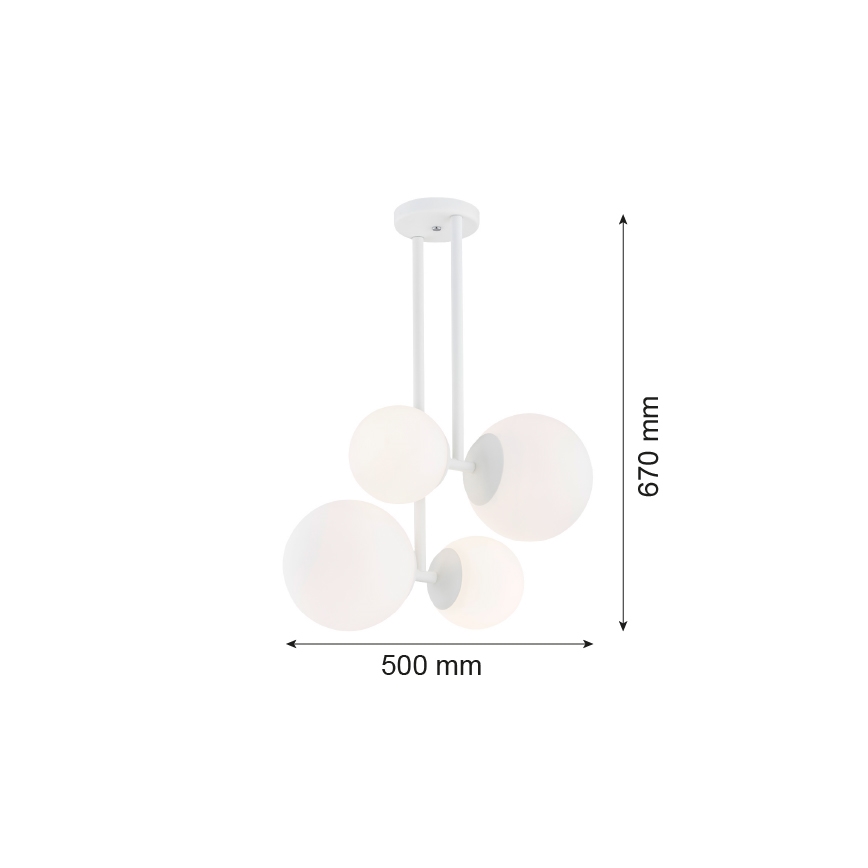 Argon 1644 - Viseći luster ASPEN 4xE27/15W/230V bela