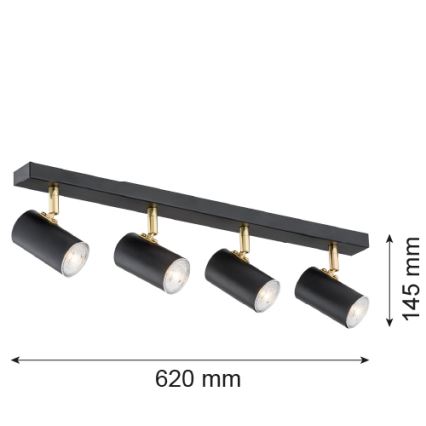 Argon 1690 - Reflektor LAGOS 4xGU10/5W/230V crni/mesing