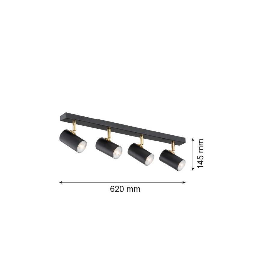 Argon 1690 - Reflektor LAGOS 4xGU10/5W/230V crni/mesing
