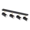 Argon 1690 - Spot svetilo LAGOS 4xGU10/5W/230V crna/mesing