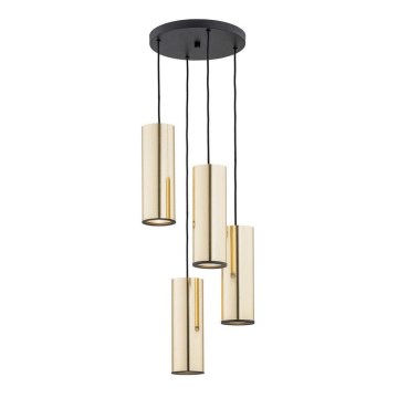 Argon 1693 - Luster na sajli LINEA 4xE27/15W/230V mesing/crni