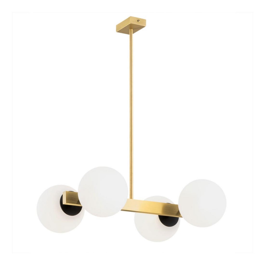 Argon 1767 - Viseći luster FREEMONT 4xE27/15W/230V zl./bela/crni