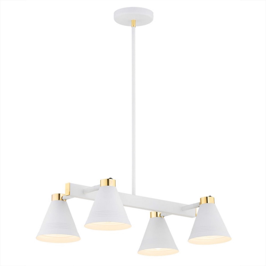 Argon 1773 - Viseći luster AVALONE 4xE27/15W/230V bela/zl.