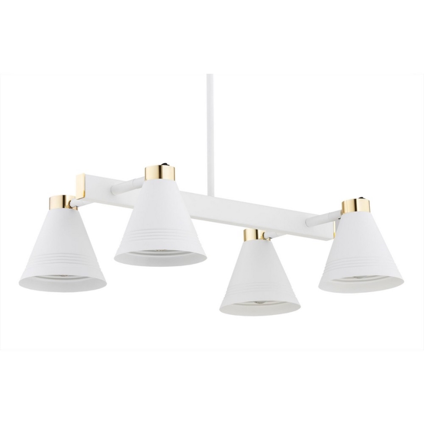 Argon 1773 - Viseći luster AVALONE 4xE27/15W/230V bela/zl.