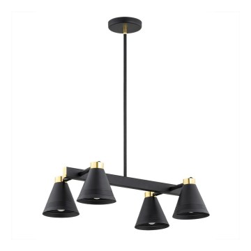 Argon 1774 - Viseći luster AVALONE 4xE27/15W/230V crni/zl.