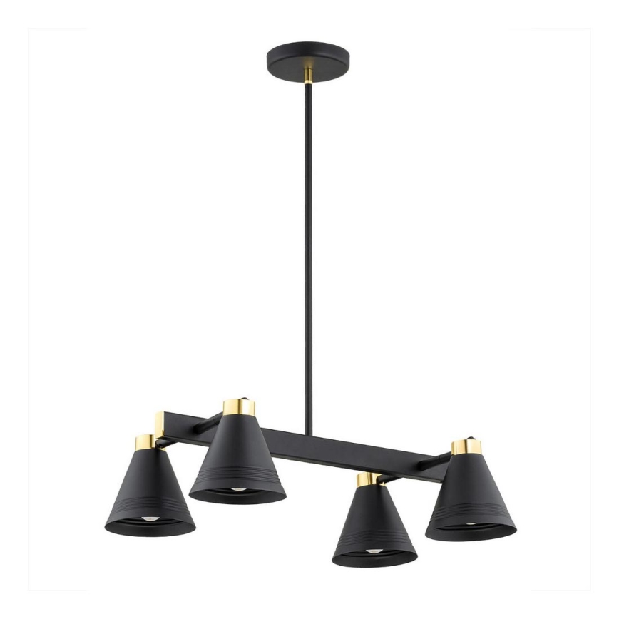 Argon 1774 - Viseći luster AVALONE 4xE27/15W/230V crni/zl.