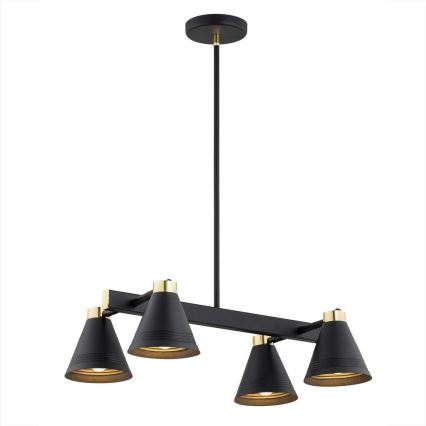 Argon 1774 - Viseći luster AVALONE 4xE27/15W/230V crni/zl.