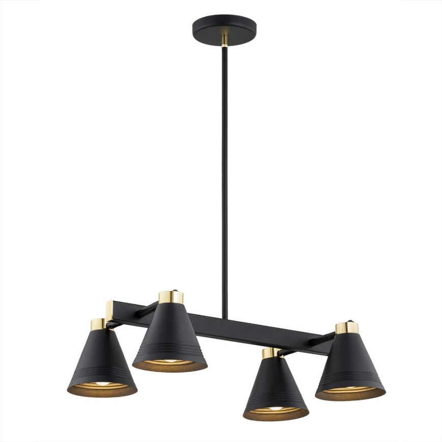 Argon 1774 - Viseći luster AVALONE 4xE27/15W/230V crni/zl.